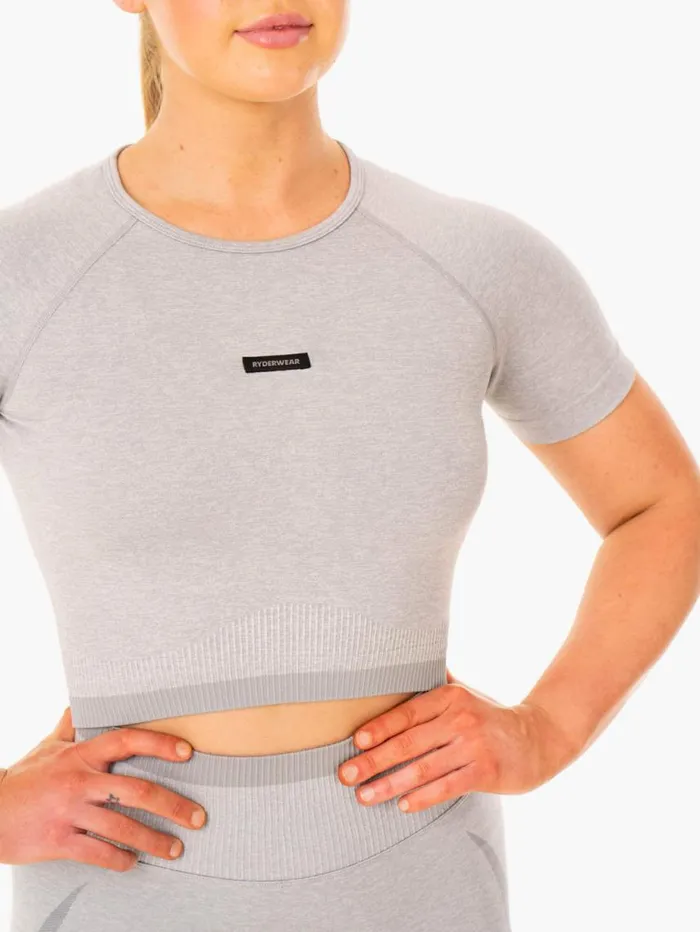 TShirts Womens Ryderwear Excel Seamless TShirt Grey Marl