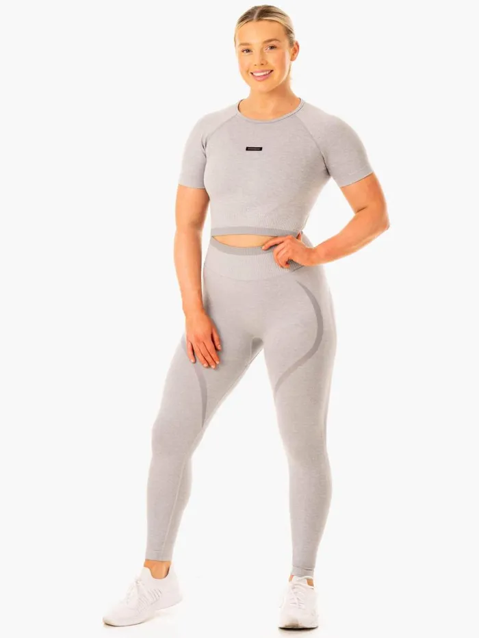 TShirts Womens Ryderwear Excel Seamless TShirt Grey Marl