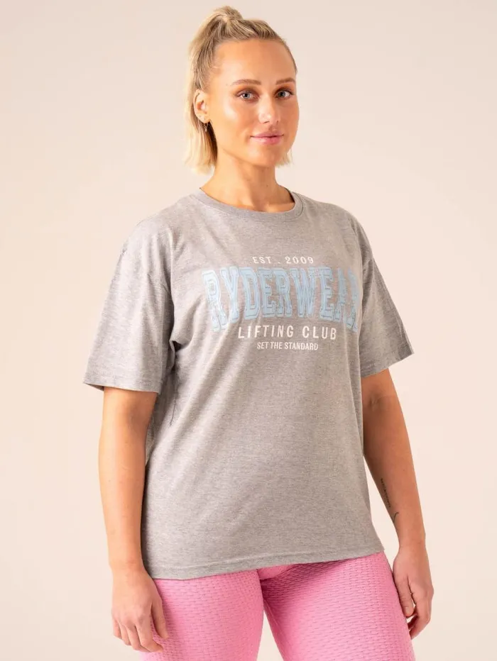 TShirts Womens Ryderwear Grit Oversized TShirt Grey Marl