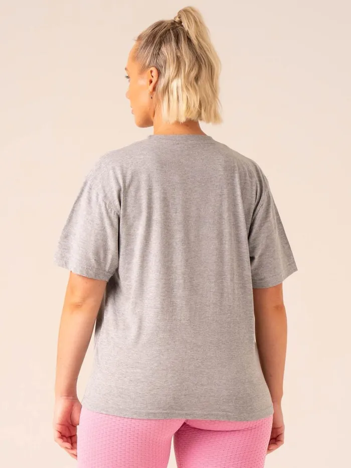 TShirts Womens Ryderwear Grit Oversized TShirt Grey Marl