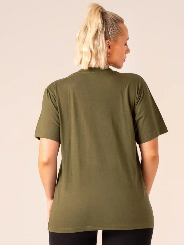 TShirts Womens Ryderwear Grit Oversized TShirt Olive