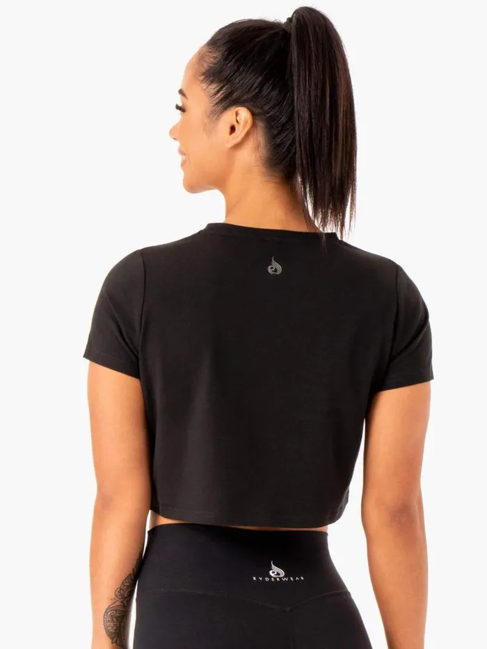 TShirts Womens Ryderwear Hybrid Mesh Tee Black