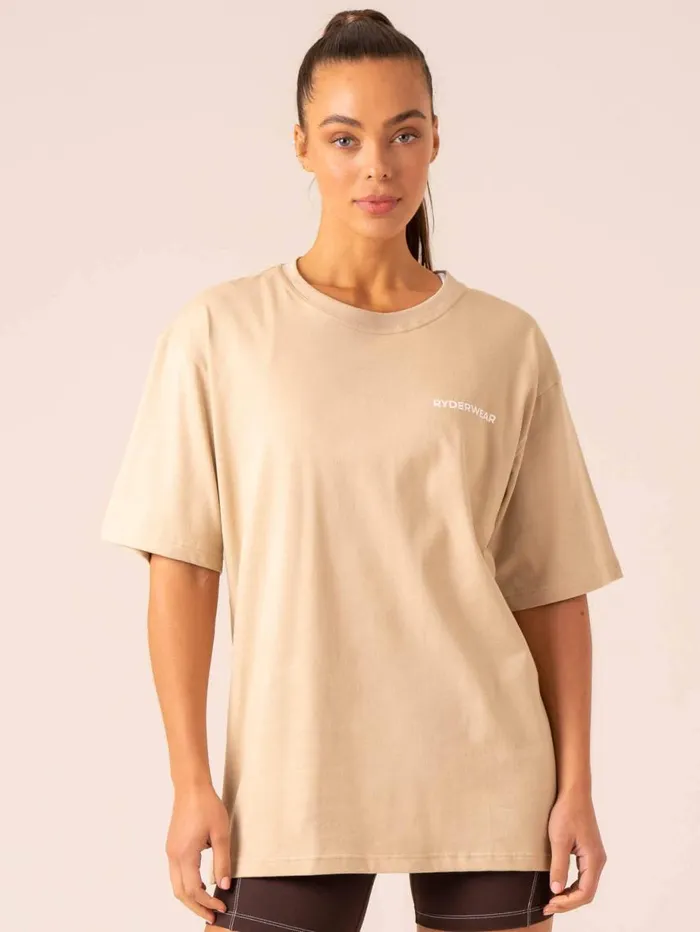 TShirts Womens Ryderwear Industry Oversized TShirt Sandstone
