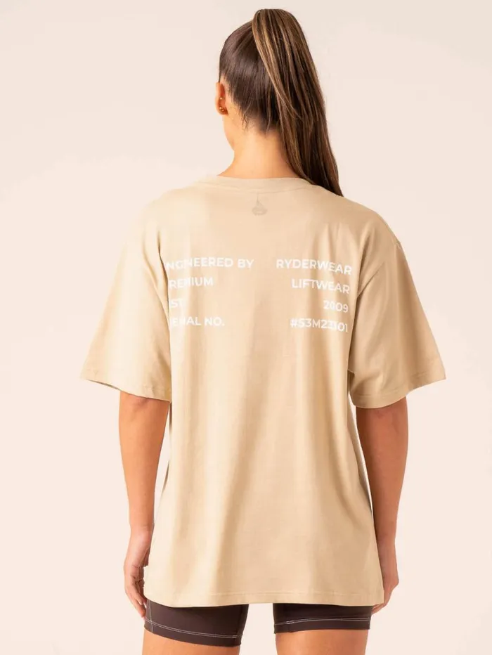 TShirts Womens Ryderwear Industry Oversized TShirt Sandstone