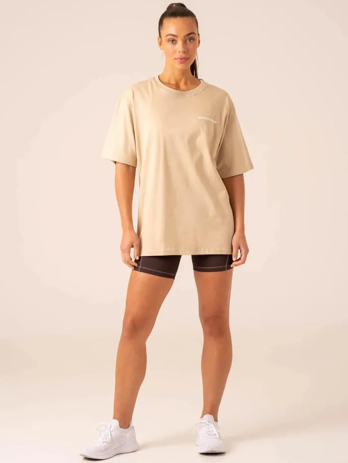 TShirts Womens Ryderwear Industry Oversized TShirt Sandstone