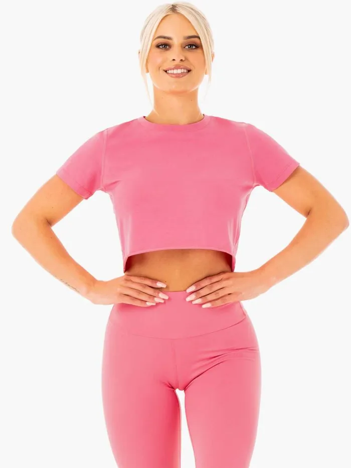 TShirts Womens Ryderwear Motion Cropped TShirt Pink Lemonade