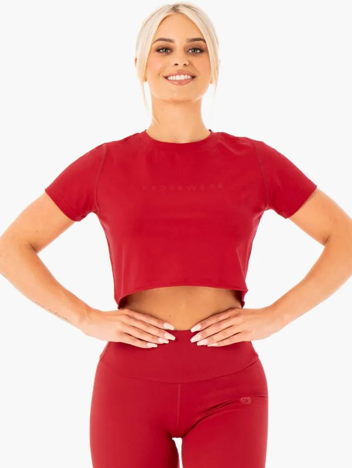 TShirts Womens Ryderwear Motion Cropped TShirt Red