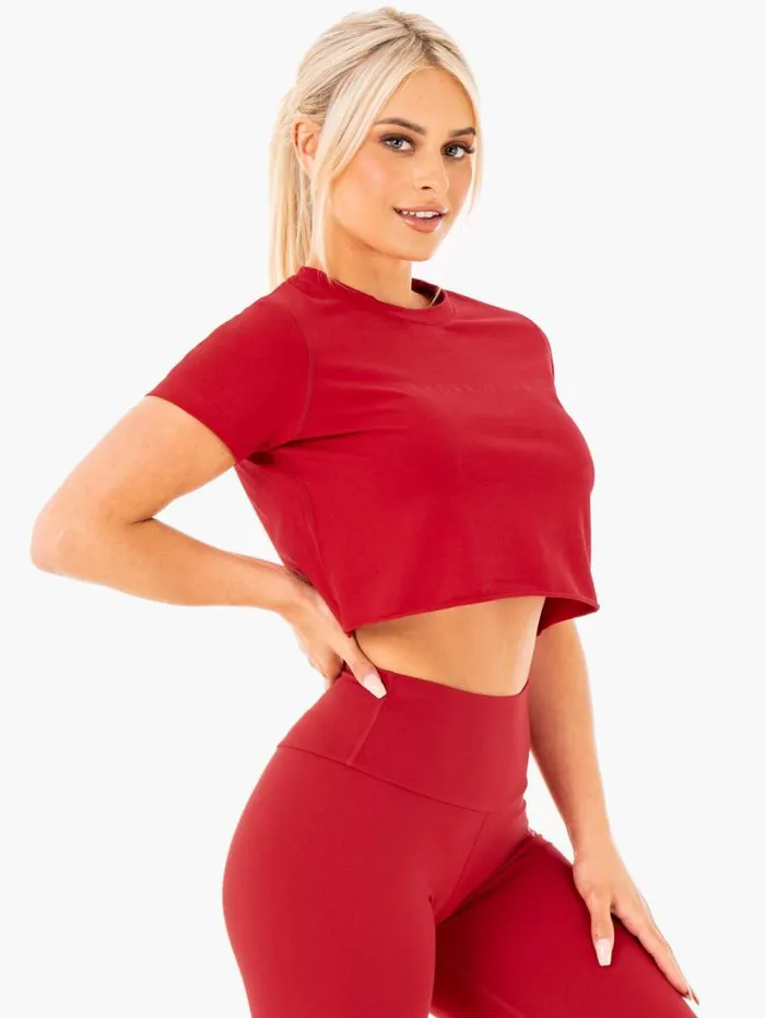 TShirts Womens Ryderwear Motion Cropped TShirt Red