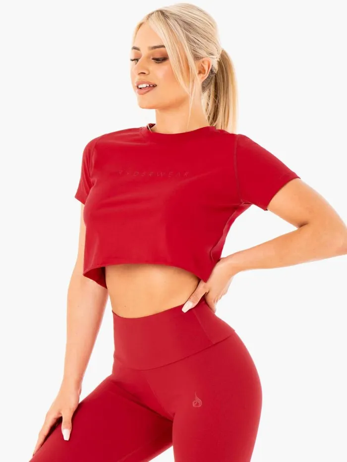 TShirts Womens Ryderwear Motion Cropped TShirt Red