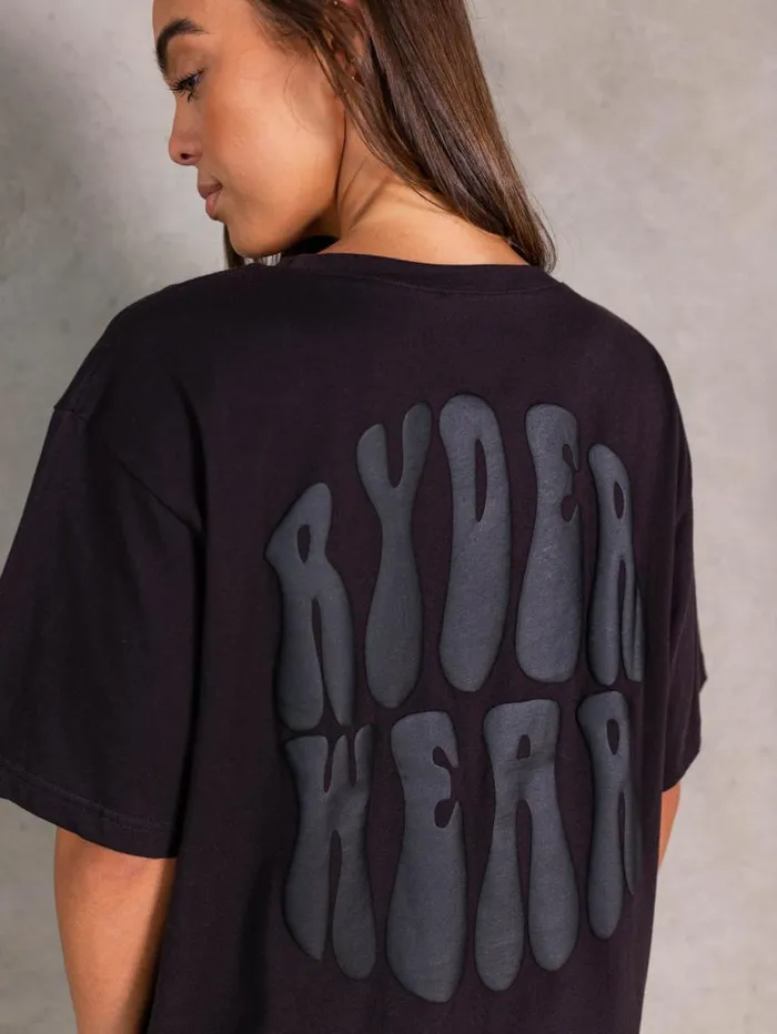 TShirts Womens Ryderwear NRG Oversized TShirt Faded Black