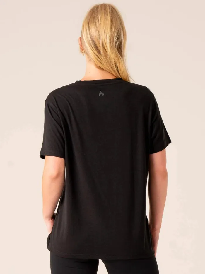 TShirts Womens Ryderwear Off Side Longline TShirt Black