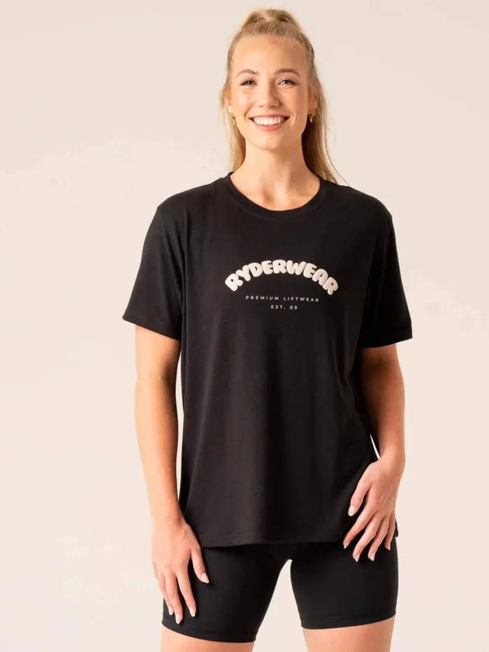 TShirts Womens Ryderwear Off Side Longline TShirt Black