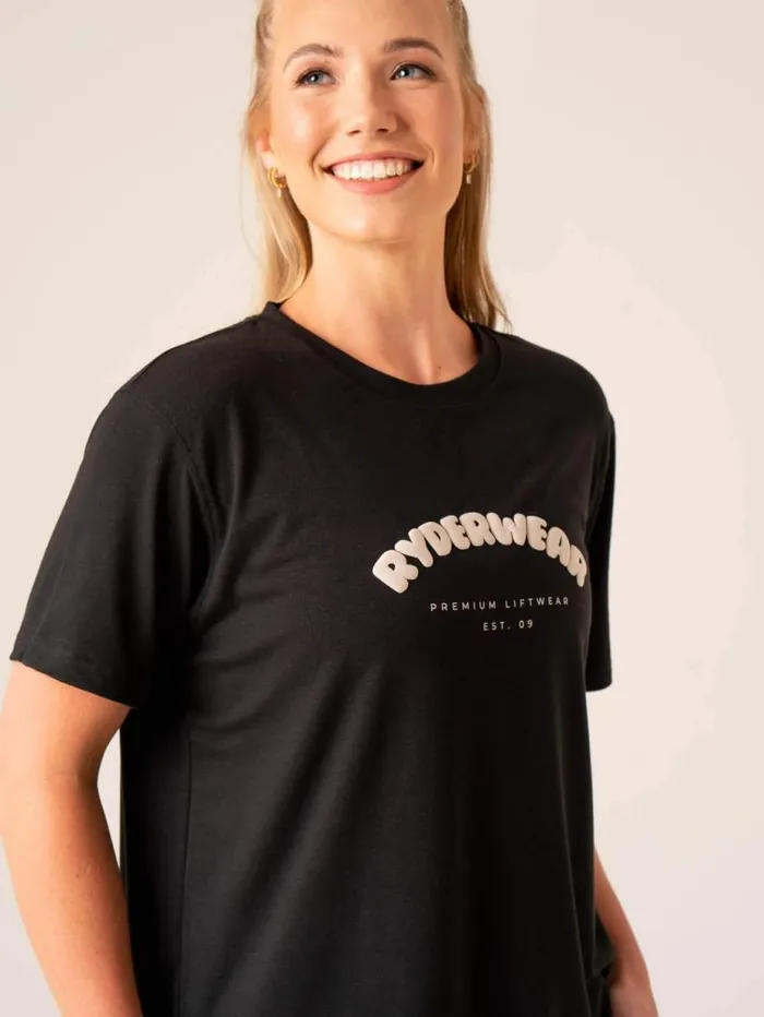 TShirts Womens Ryderwear Off Side Longline TShirt Black