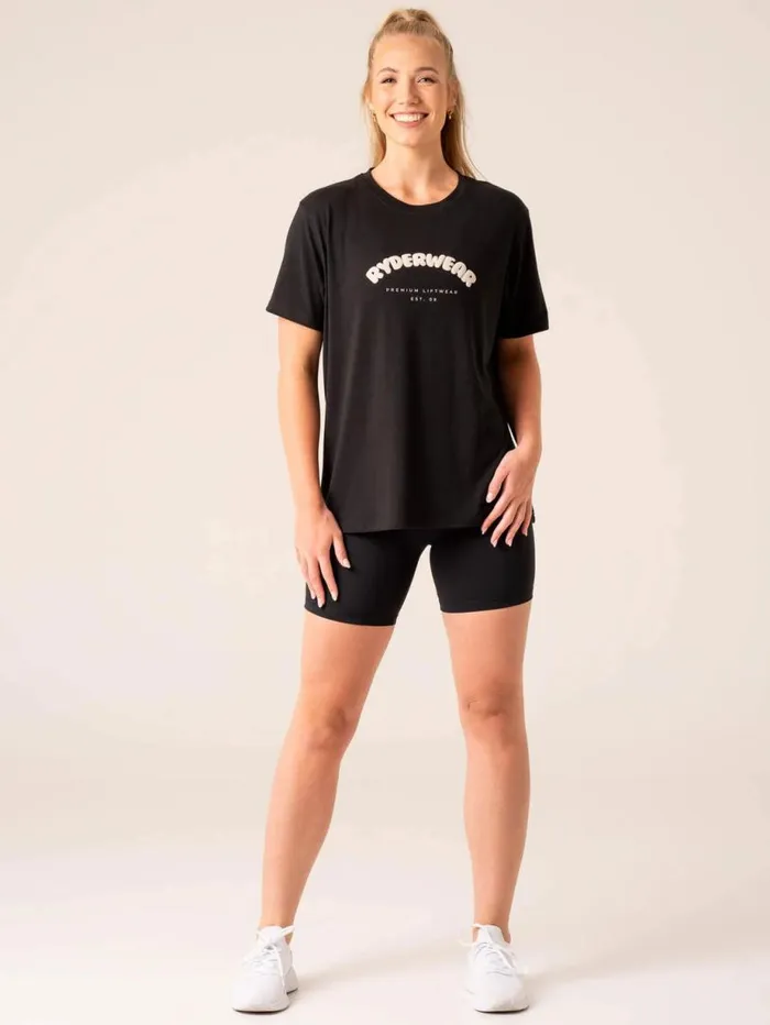 TShirts Womens Ryderwear Off Side Longline TShirt Black