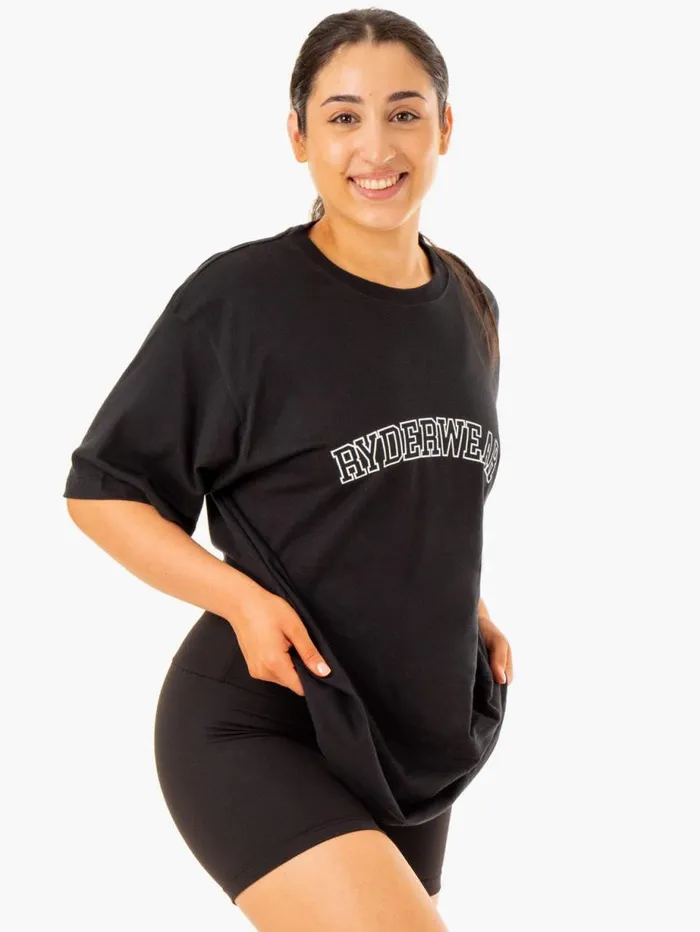 TShirts Womens Ryderwear Oversized TShirt Black