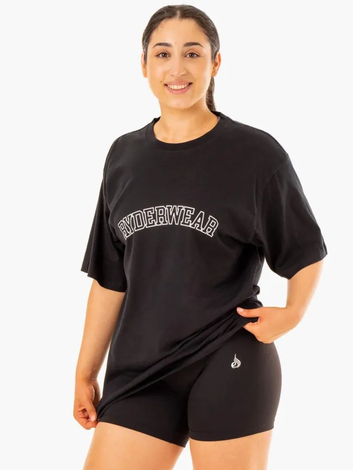 TShirts Womens Ryderwear Oversized TShirt Black