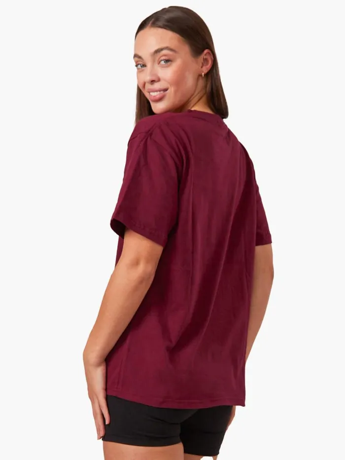 TShirts Womens Ryderwear Oversized TShirt Maroon