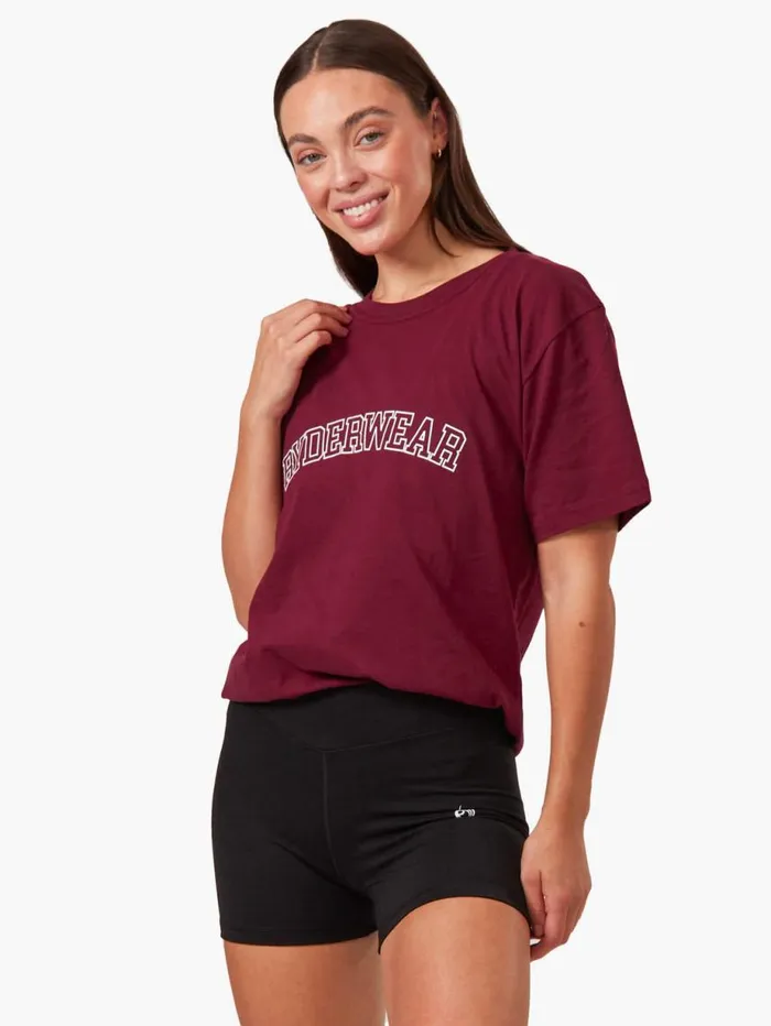 TShirts Womens Ryderwear Oversized TShirt Maroon