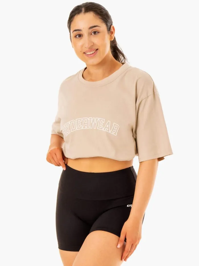 TShirts Womens Ryderwear Oversized TShirt Sandstone