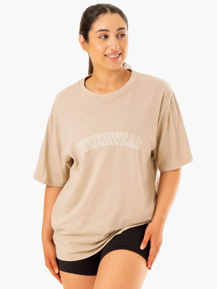 TShirts Womens Ryderwear Oversized TShirt Sandstone