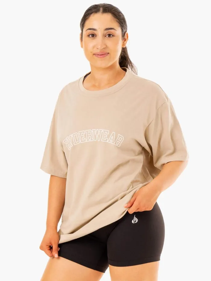TShirts Womens Ryderwear Oversized TShirt Sandstone