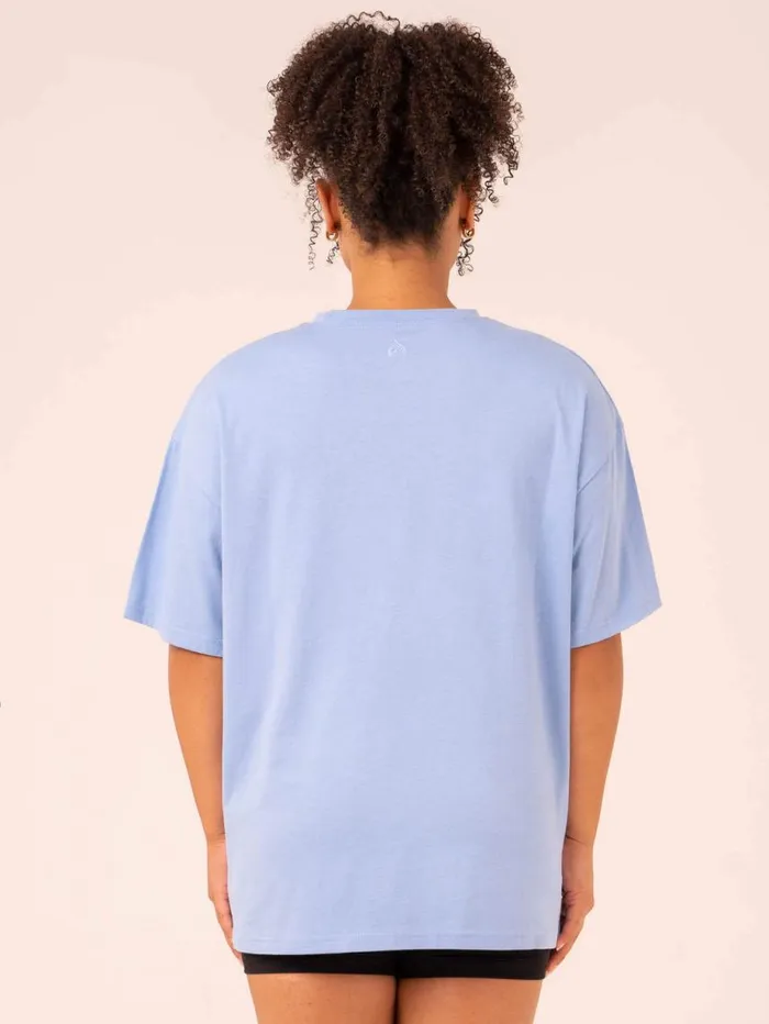 TShirts Womens Ryderwear Retro Oversized TShirt Cornflower Blue