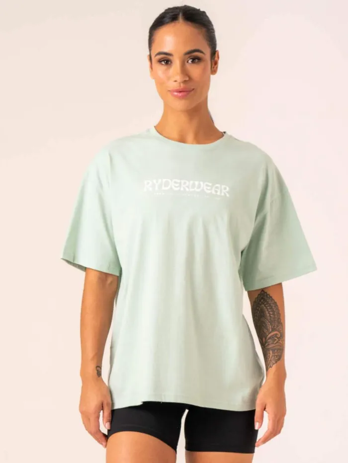 TShirts Womens Ryderwear Retro Oversized TShirt Mint
