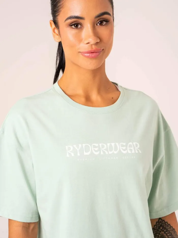 TShirts Womens Ryderwear Retro Oversized TShirt Mint