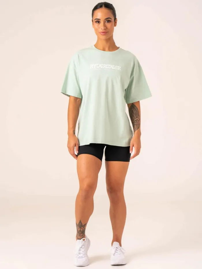 TShirts Womens Ryderwear Retro Oversized TShirt Mint