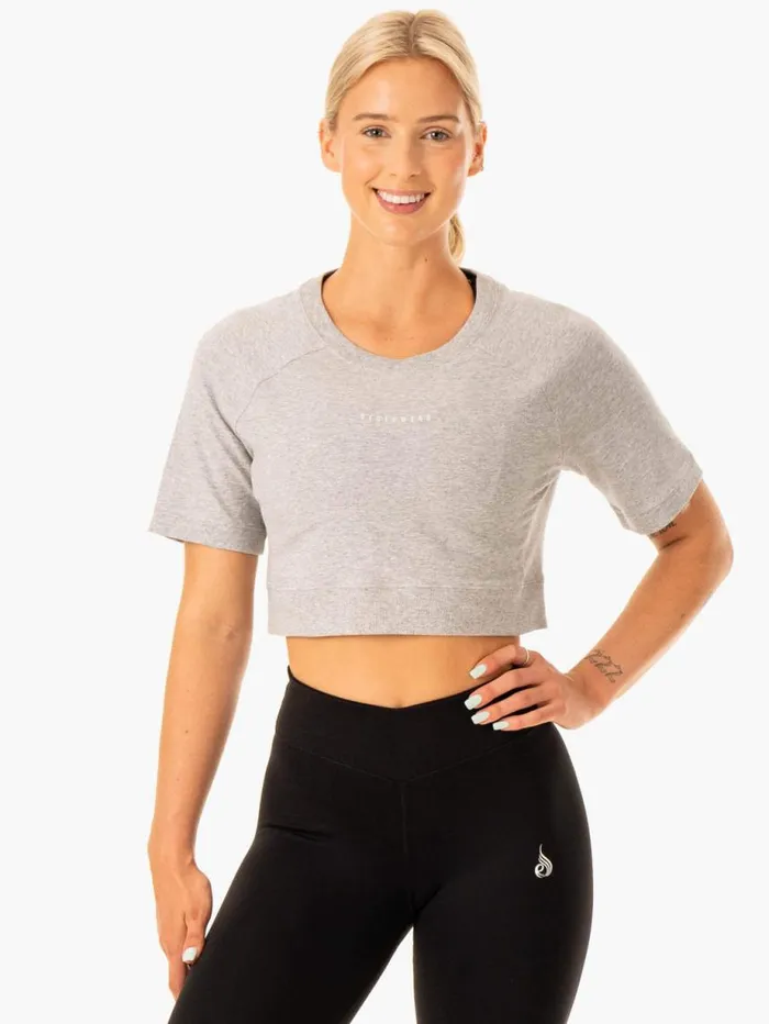 TShirts Womens Ryderwear Revival Cotton TShirt Grey Marl