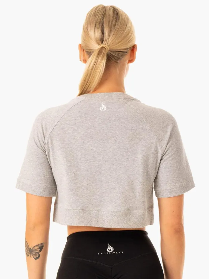 TShirts Womens Ryderwear Revival Cotton TShirt Grey Marl