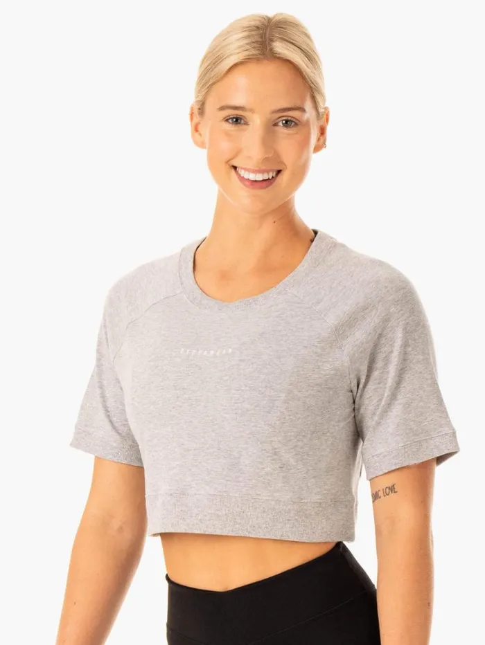 TShirts Womens Ryderwear Revival Cotton TShirt Grey Marl