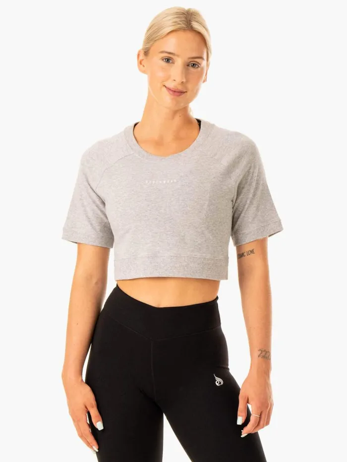 TShirts Womens Ryderwear Revival Cotton TShirt Grey Marl