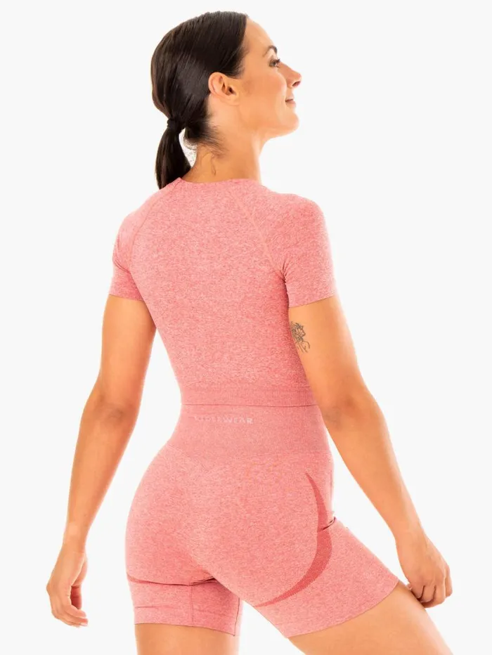 TShirts Womens Ryderwear Sculpt Seamless TShirt Pink Marl