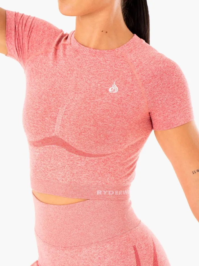 TShirts Womens Ryderwear Sculpt Seamless TShirt Pink Marl