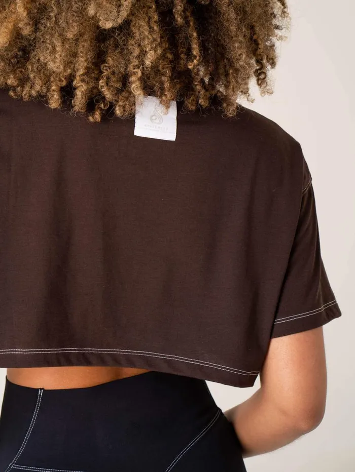 TShirts Womens Ryderwear Stride Oversized Tee Chocolate