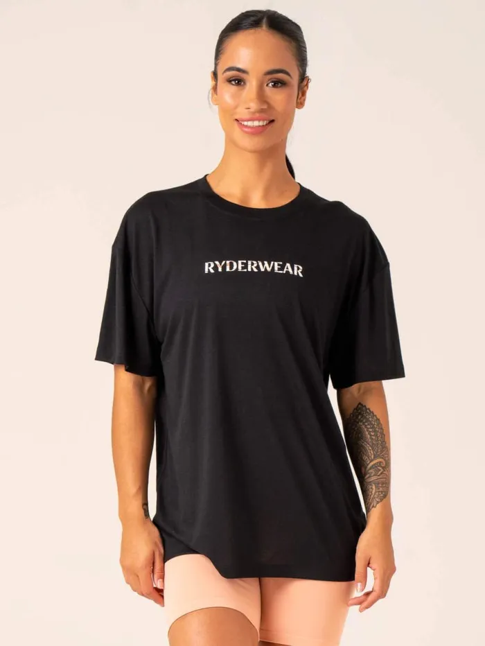 TShirts Womens Ryderwear Unstoppable Oversized TShirt Black