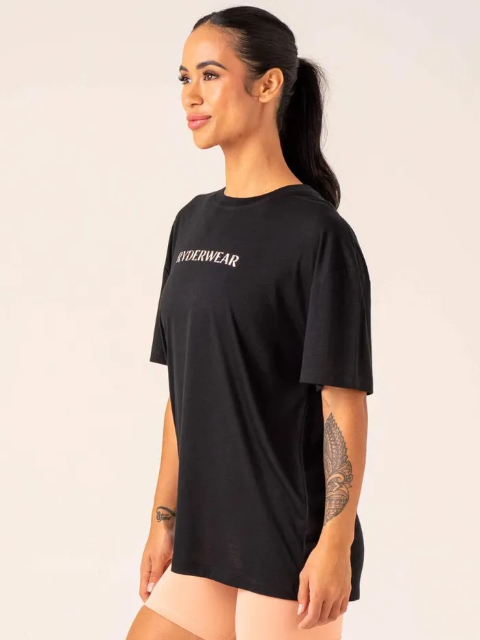 TShirts Womens Ryderwear Unstoppable Oversized TShirt Black