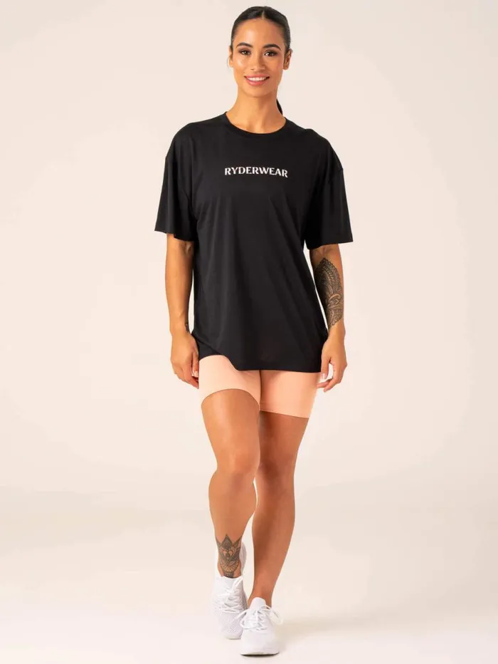 TShirts Womens Ryderwear Unstoppable Oversized TShirt Black
