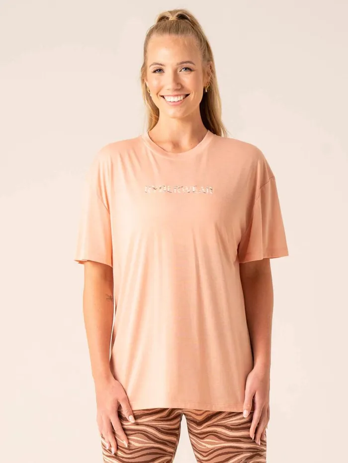 TShirts Womens Ryderwear Unstoppable Oversized TShirt Peach