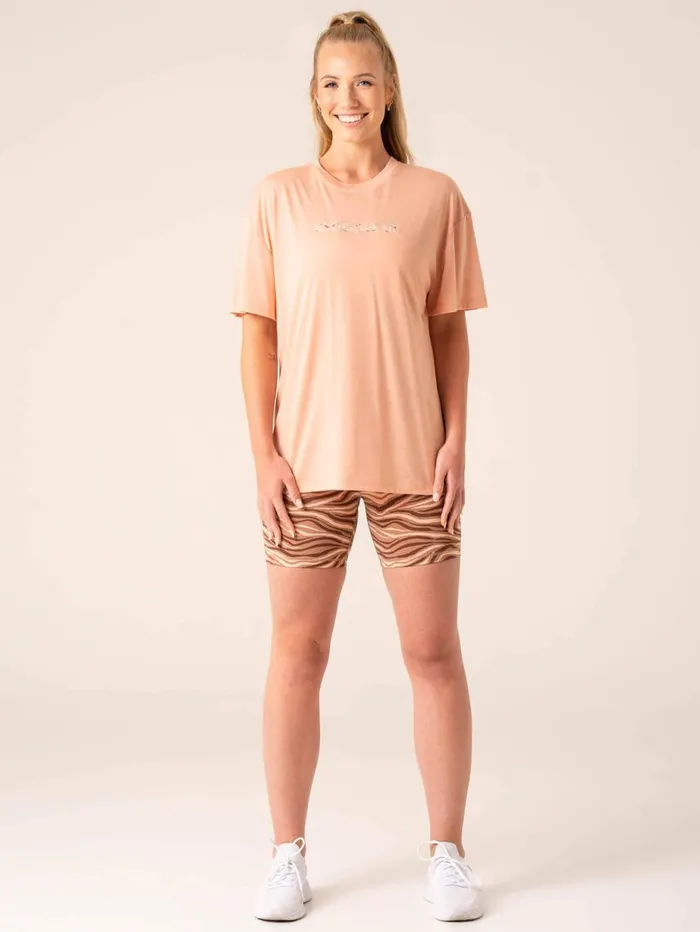 TShirts Womens Ryderwear Unstoppable Oversized TShirt Peach