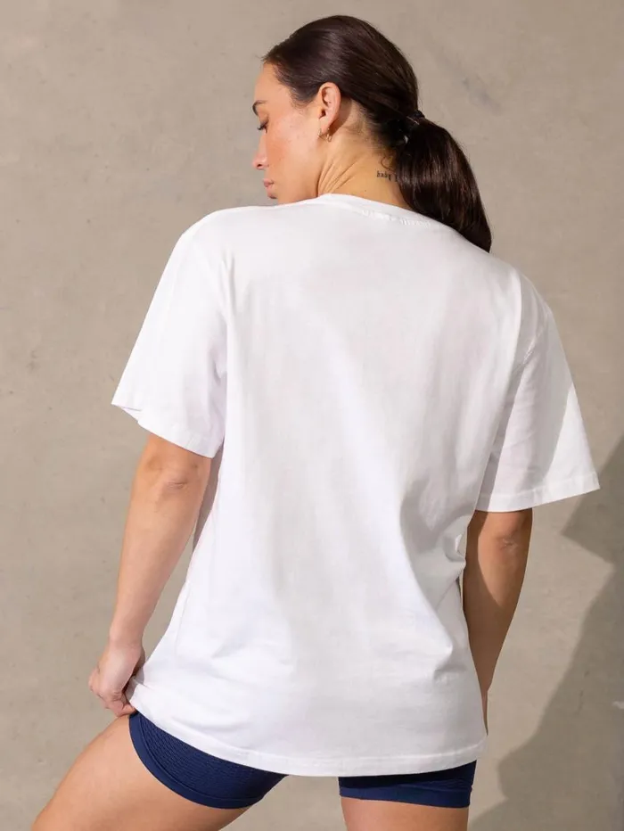 TShirts Womens Ryderwear Varsity Oversized TShirt White