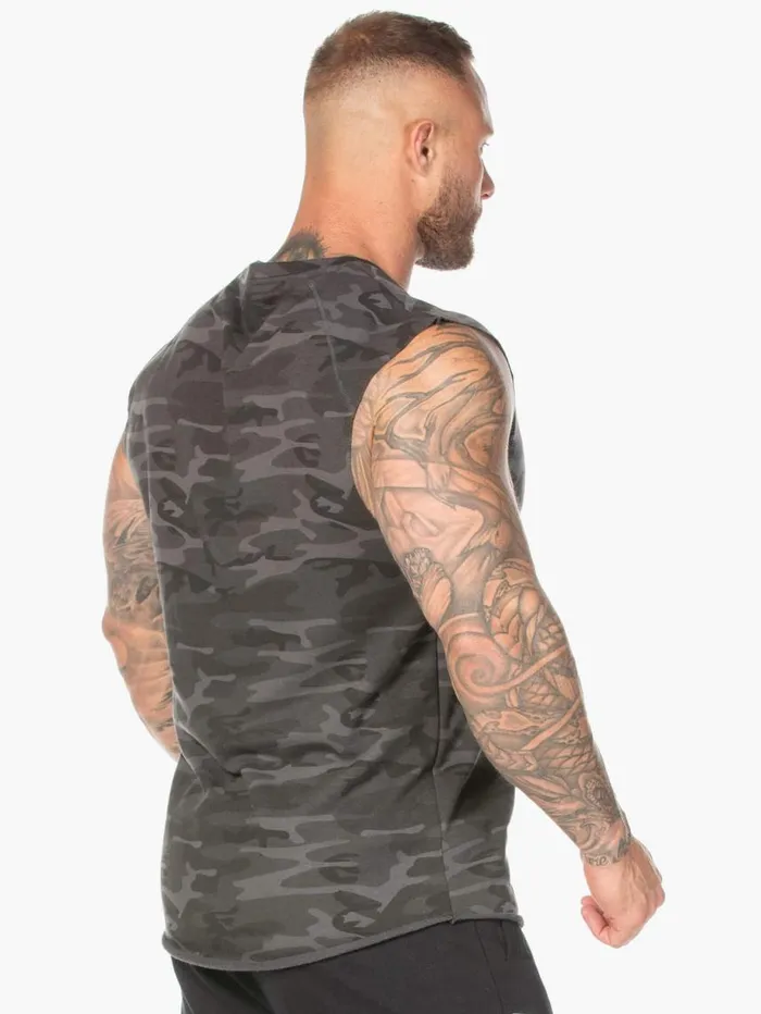Tanks Mens Ryderwear Camo Fleece Tank Black Camo