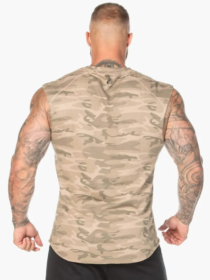 Tanks Mens Ryderwear Camo Fleece Tank Tan Camo