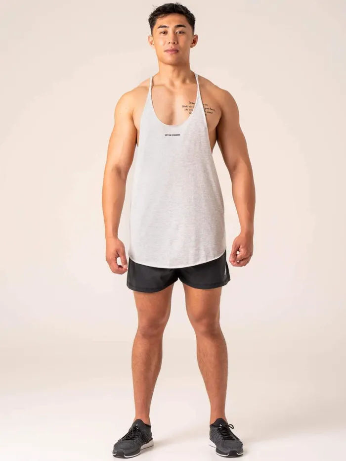 Tanks Mens Ryderwear Emerge Arnie TBack Snow Grey Marl