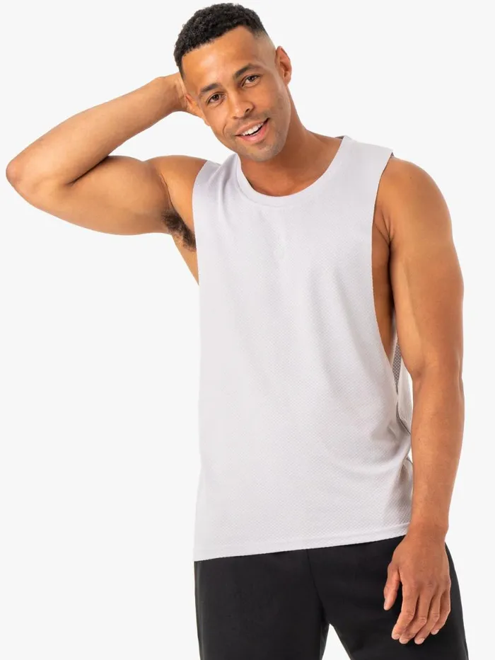 Tanks Mens Ryderwear Enhance Baller Tank Snow Grey