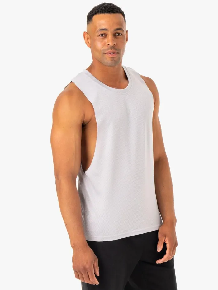 Tanks Mens Ryderwear Enhance Baller Tank Snow Grey