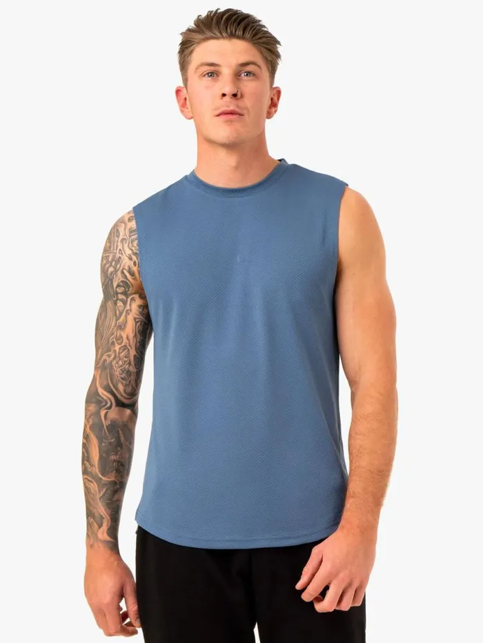 Tanks Mens Ryderwear Enhance Muscle Tank Blue