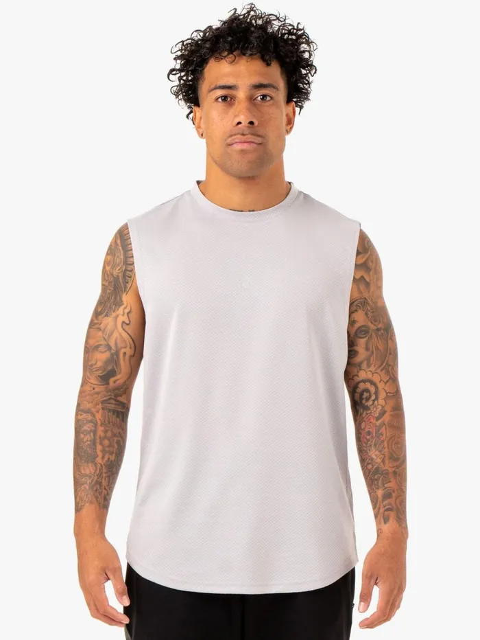 Tanks Mens Ryderwear Enhance Muscle Tank Snow Grey