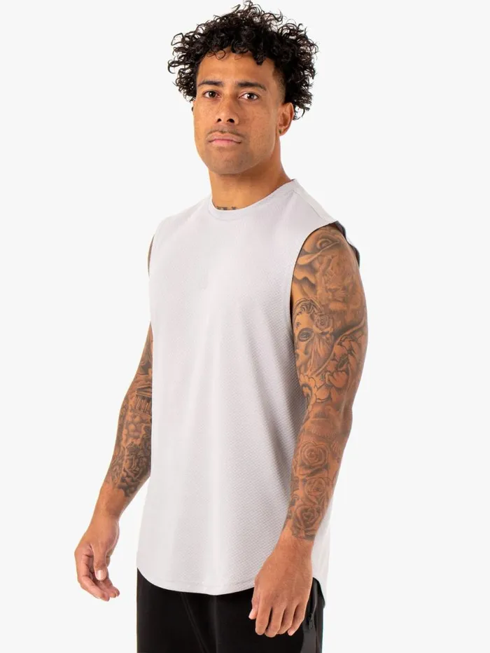 Tanks Mens Ryderwear Enhance Muscle Tank Snow Grey